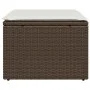 Gartenhocker mit braunem synthetischem Rattankissen 55x55x37 cm von , Hocker für den Außenbereich - Ref: Foro24-366204, Preis...