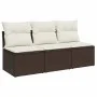 Garden sofa with cushions 3 seater brown synthetic rattan by , Outdoor sofas - Ref: Foro24-366219, Price: 154,65 €, Discount: %