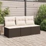 Garden sofa with cushions 3 seater brown synthetic rattan by , Outdoor sofas - Ref: Foro24-366219, Price: 154,65 €, Discount: %