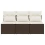 Garden sofa with cushions 3 seater brown synthetic rattan by , Outdoor sofas - Ref: Foro24-366219, Price: 154,65 €, Discount: %