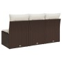 Garden sofa with cushions 3 seater brown synthetic rattan by , Outdoor sofas - Ref: Foro24-366219, Price: 151,98 €, Discount: %