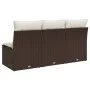 Garden sofa with cushions 3 seater brown synthetic rattan by , Outdoor sofas - Ref: Foro24-366219, Price: 154,65 €, Discount: %