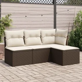 4-piece garden sofa set and brown synthetic rattan cushions by , Garden sets - Ref: Foro24-3217503, Price: 247,93 €, Discount: %