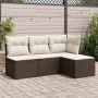 4-piece garden sofa set and brown synthetic rattan cushions by , Garden sets - Ref: Foro24-3217503, Price: 247,93 €, Discount: %