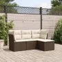 4-piece garden sofa set and brown synthetic rattan cushions by , Garden sets - Ref: Foro24-3217543, Price: 254,18 €, Discount: %