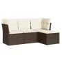 4-piece garden sofa set and brown synthetic rattan cushions by , Garden sets - Ref: Foro24-3217543, Price: 254,18 €, Discount: %