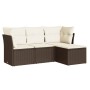 4-teilige Gartensofagarnitur und braune synthetische Rattankissen von , Gartensets - Ref: Foro24-3217543, Preis: 237,58 €, Ra...