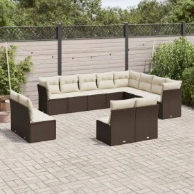 Gartensofa- und Kissenset 12-teilig aus braunem synthetischem Rattan von , Gartensets - Ref: Foro24-3250312, Preis: 736,36 €,...