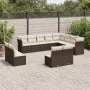 Garden sofa and cushion set 12 pieces brown synthetic rattan by , Garden sets - Ref: Foro24-3250312, Price: 736,36 €, Discoun...