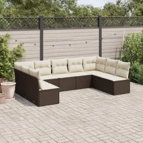 9-piece garden sofa set and brown synthetic rattan cushions by , Garden sets - Ref: Foro24-3249912, Price: 539,90 €, Discount: %