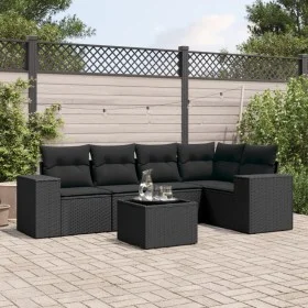 6-piece garden sofa set and black synthetic rattan cushions by , Garden sets - Ref: Foro24-3254872, Price: 421,93 €, Discount: %