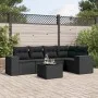 6-teiliges Gartensofa-Set und schwarze synthetische Rattankissen von , Gartensets - Ref: Foro24-3254872, Preis: 421,93 €, Rab...