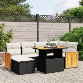 7-piece garden dining set and black synthetic rattan cushions by , Garden sets - Ref: Foro24-3276248, Price: 454,98 €, Discou...