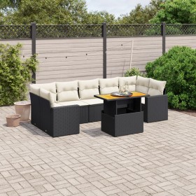 Set de sofás de jardín 8 piezas y cojines ratán sintético negro de , Conjuntos de jardín - Ref: Foro24-3271224, Precio: 507,2...