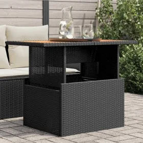 Gartentisch PE-Rattan und schwarzes Akazienholz 100x55x73 cm von , Gartentische - Ref: Foro24-365976, Preis: 92,17 €, Rabatt: %