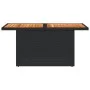Garden table PE rattan and black acacia wood 100x55x73 cm by , Garden tables - Ref: Foro24-365976, Price: 92,17 €, Discount: %
