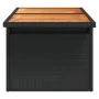 Garden table PE rattan and black acacia wood 100x55x73 cm by , Garden tables - Ref: Foro24-365976, Price: 92,17 €, Discount: %