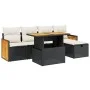 6-piece garden sofa set and black synthetic rattan cushions by , Garden sets - Ref: Foro24-3276241, Price: 378,15 €, Discount: %