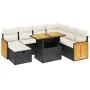8-teiliges Gartensofa-Set und schwarze synthetische Rattankissen von , Gartensets - Ref: Foro24-3276262, Preis: 500,60 €, Rab...