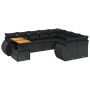 Gartensofa-Set 10-teilig mit schwarzen synthetischen Rattankissen von , Gartensets - Ref: Foro24-3272357, Preis: 670,01 €, Ra...