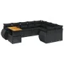 Gartensofa-Set 10-teilig mit schwarzen synthetischen Rattankissen von , Gartensets - Ref: Foro24-3272357, Preis: 693,84 €, Ra...