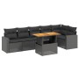 7-teiliges Garten-Essset und schwarze Kissen aus synthetischem Rattan von , Gartensets - Ref: Foro24-3271321, Preis: 488,24 €...