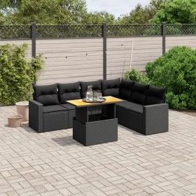7-piece garden dining set and black synthetic rattan cushions by , Garden sets - Ref: Foro24-3271328, Price: 492,40 €, Discou...