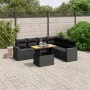 Set de comedor de jardín 7 pzas y cojines ratán sintético negro de , Conjuntos de jardín - Ref: Foro24-3271328, Precio: 489,3...