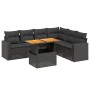 7-teiliges Garten-Essset und schwarze Kissen aus synthetischem Rattan von , Gartensets - Ref: Foro24-3271328, Preis: 488,24 €...