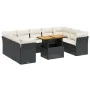 Garden sofa set 10 pieces with black synthetic rattan cushions by , Garden sets - Ref: Foro24-3270993, Price: 622,38 €, Disco...