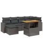 7-piece garden dining set and black synthetic rattan cushions by , Garden sets - Ref: Foro24-3271412, Price: 471,30 €, Discou...