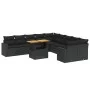 11-teiliges Gartensofa-Set und schwarze synthetische Rattankissen von , Gartensets - Ref: Foro24-3271503, Preis: 750,78 €, Ra...