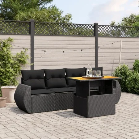 5-piece garden furniture set and black synthetic rattan cushions by , Garden sets - Ref: Foro24-3272070, Price: 374,52 €, Dis...