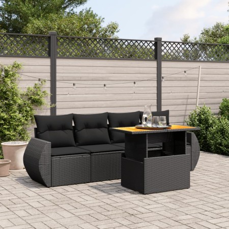 5-teiliges Gartenmöbel-Set und schwarze synthetische Rattankissen von , Gartensets - Ref: Foro24-3272070, Preis: 355,85 €, Ra...