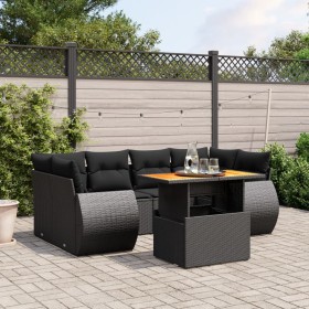 7-piece garden dining set and black synthetic rattan cushions by , Garden sets - Ref: Foro24-3272091, Price: 502,89 €, Discou...