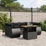 7-piece garden dining set and black synthetic rattan cushions by , Garden sets - Ref: Foro24-3272091, Price: 521,03 €, Discou...