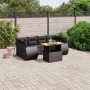 7-teiliges Garten-Essset und schwarze Kissen aus synthetischem Rattan von , Gartensets - Ref: Foro24-3272091, Preis: 502,89 €...