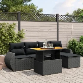 6-piece garden sofa set and black synthetic rattan cushions by , Garden sets - Ref: Foro24-3272168, Price: 416,53 €, Discount: %