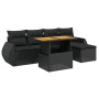 6-piece garden sofa set and black synthetic rattan cushions by , Garden sets - Ref: Foro24-3272168, Price: 395,46 €, Discount: %