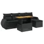 6-piece garden sofa set and black synthetic rattan cushions by , Garden sets - Ref: Foro24-3272168, Price: 416,26 €, Discount: %