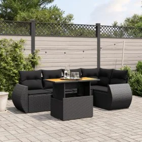 6-piece garden sofa set and black synthetic rattan cushions by , Garden sets - Ref: Foro24-3272182, Price: 458,14 €, Discount: %