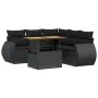 6-teiliges Gartensofa-Set und schwarze synthetische Rattankissen von , Gartensets - Ref: Foro24-3272189, Preis: 457,88 €, Rab...