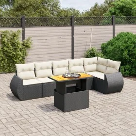 7-piece garden dining set and black synthetic rattan cushions by , Garden sets - Ref: Foro24-3272204, Price: 483,75 €, Discou...