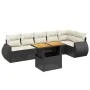 7-piece garden dining set and black synthetic rattan cushions by , Garden sets - Ref: Foro24-3272204, Price: 483,75 €, Discou...