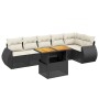 7-teiliges Garten-Essset und schwarze Kissen aus synthetischem Rattan von , Gartensets - Ref: Foro24-3272204, Preis: 451,09 €...