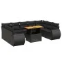 Garden sofa set 10 pieces with black synthetic rattan cushions by , Garden sets - Ref: Foro24-3272336, Price: 693,84 €, Disco...