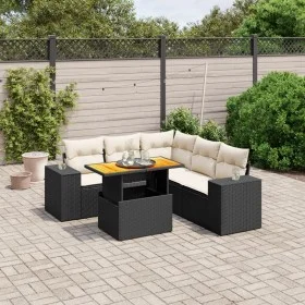 6-piece garden sofa set and black synthetic rattan cushions by , Garden sets - Ref: Foro24-3272631, Price: 425,34 €, Discount: %