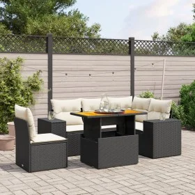 6-piece garden sofa set and black synthetic rattan cushions by , Garden sets - Ref: Foro24-3272638, Price: 425,34 €, Discount: %