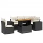 6-teiliges Gartensofa-Set und schwarze synthetische Rattankissen von , Gartensets - Ref: Foro24-3272638, Preis: 423,58 €, Rab...