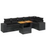 7-teiliges Garten-Essset und schwarze Kissen aus synthetischem Rattan von , Gartensets - Ref: Foro24-3272644, Preis: 525,50 €...